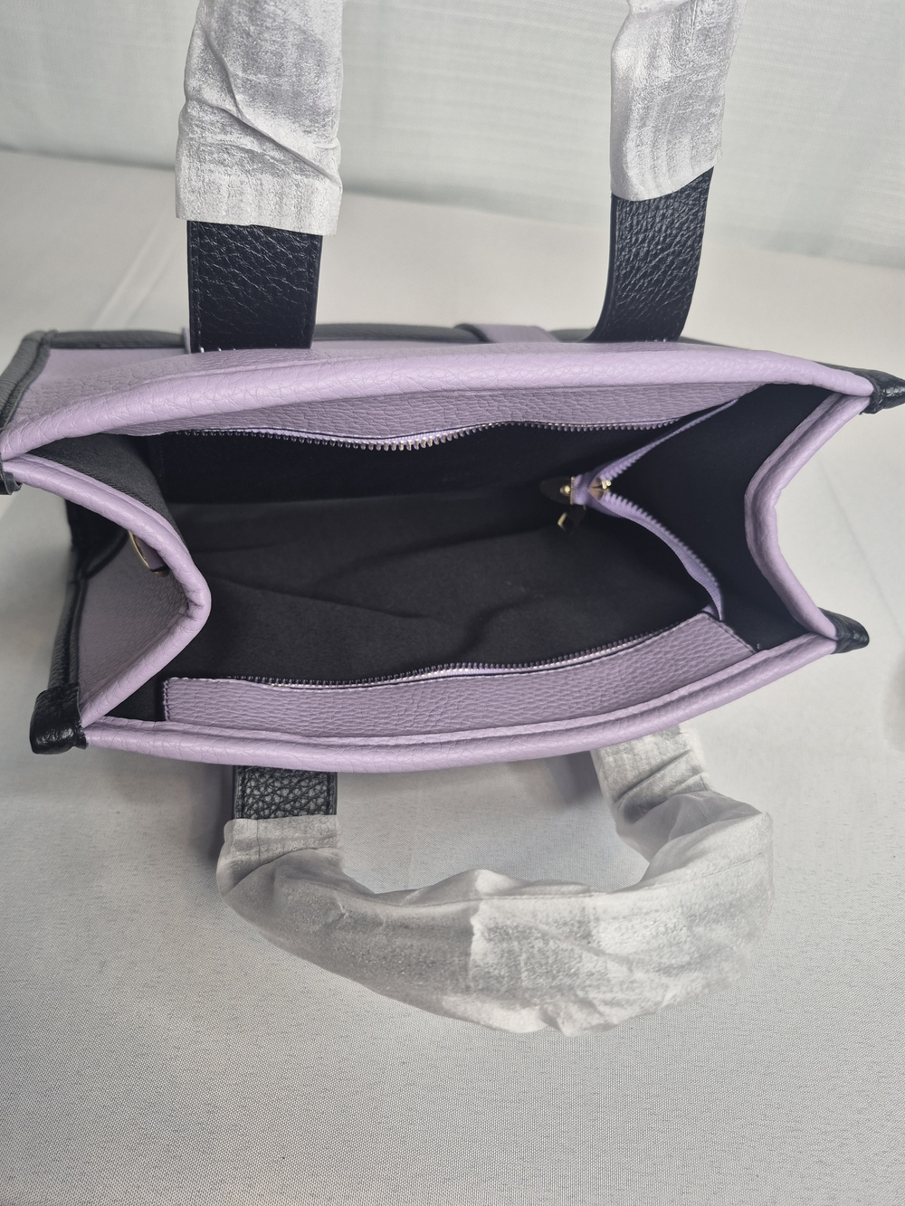 Fashion Lavender & Black Tote Bag NWOT - Picture 11 of 12
